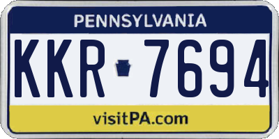 PA license plate KKR7694