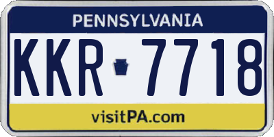 PA license plate KKR7718
