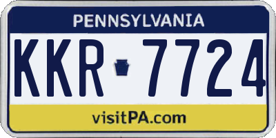 PA license plate KKR7724