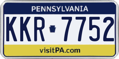 PA license plate KKR7752