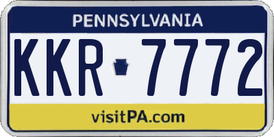 PA license plate KKR7772