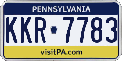 PA license plate KKR7783
