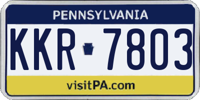 PA license plate KKR7803