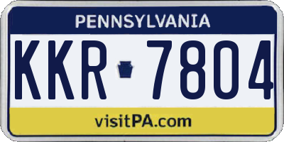 PA license plate KKR7804