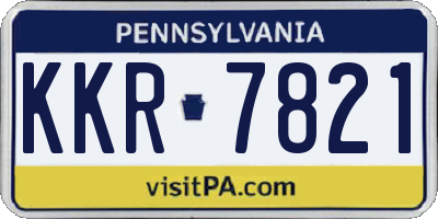 PA license plate KKR7821