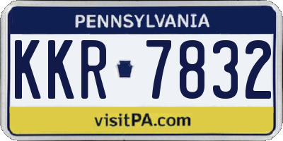 PA license plate KKR7832