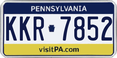 PA license plate KKR7852