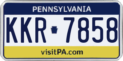 PA license plate KKR7858
