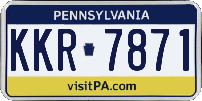 PA license plate KKR7871