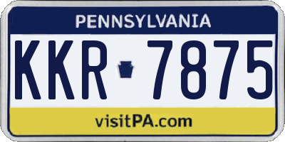 PA license plate KKR7875