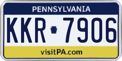 PA license plate KKR7906