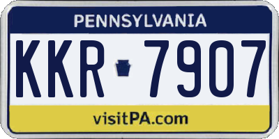 PA license plate KKR7907