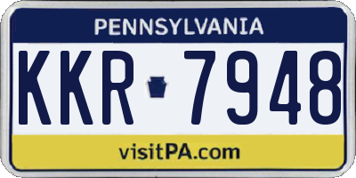 PA license plate KKR7948
