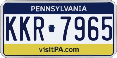 PA license plate KKR7965