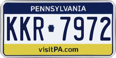 PA license plate KKR7972