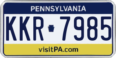 PA license plate KKR7985