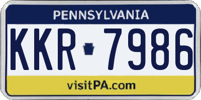 PA license plate KKR7986