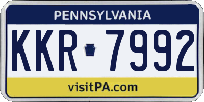 PA license plate KKR7992