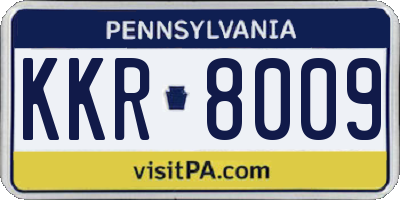 PA license plate KKR8009