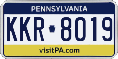 PA license plate KKR8019
