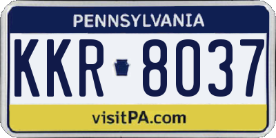 PA license plate KKR8037