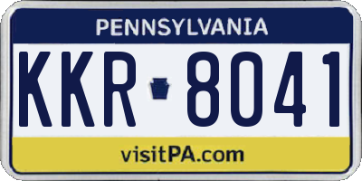 PA license plate KKR8041