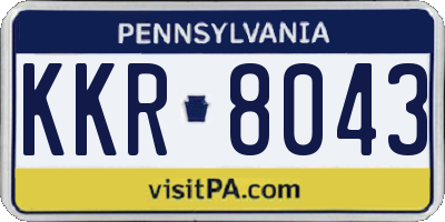 PA license plate KKR8043