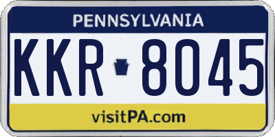 PA license plate KKR8045