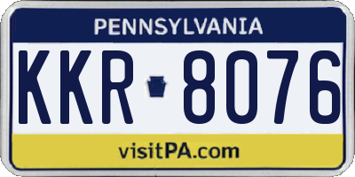 PA license plate KKR8076