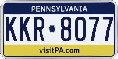 PA license plate KKR8077