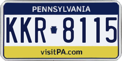 PA license plate KKR8115