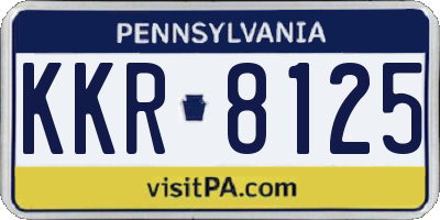 PA license plate KKR8125