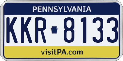 PA license plate KKR8133