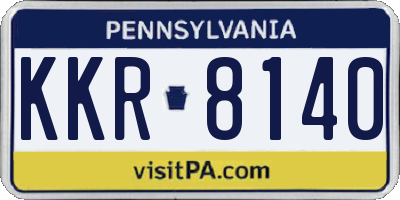 PA license plate KKR8140