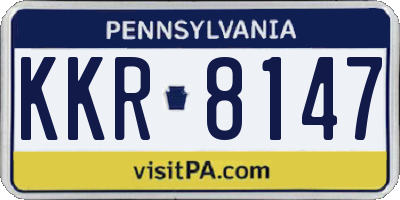 PA license plate KKR8147