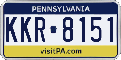 PA license plate KKR8151