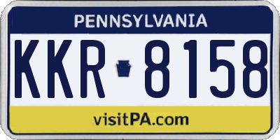 PA license plate KKR8158