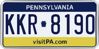 PA license plate KKR8190