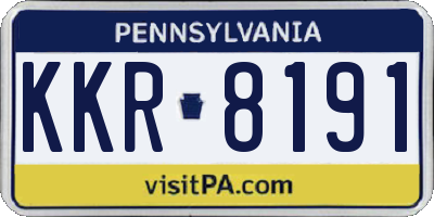PA license plate KKR8191