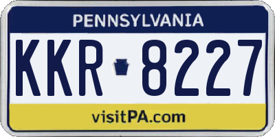 PA license plate KKR8227