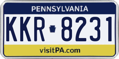 PA license plate KKR8231