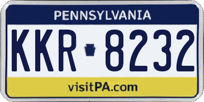 PA license plate KKR8232