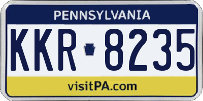PA license plate KKR8235