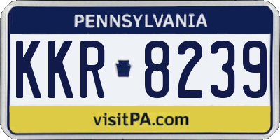 PA license plate KKR8239