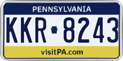 PA license plate KKR8243