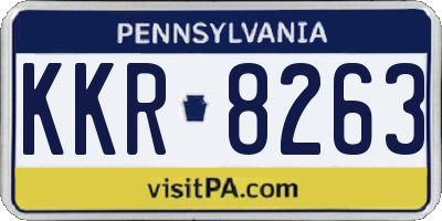 PA license plate KKR8263