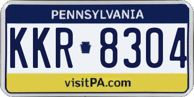 PA license plate KKR8304