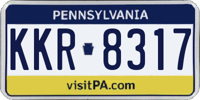 PA license plate KKR8317