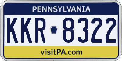 PA license plate KKR8322