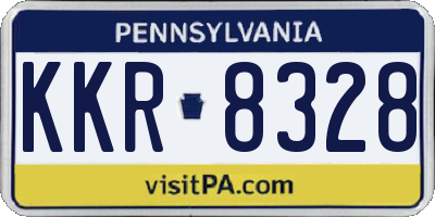 PA license plate KKR8328